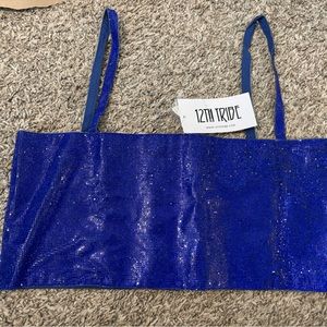 Blue sparkly crop top